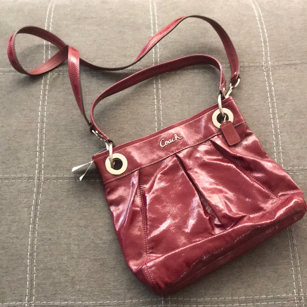Coach Ashley Patent Leather Hippie (Garnet)